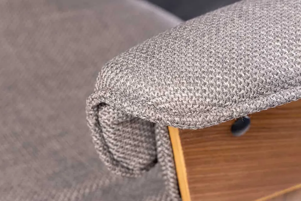 Riess-Ambiente Retro Möbel|Bürostühle > Höhenverstellbarer Bürostuhl MANHATTAN grau Walnuss mit Armlehne drehbar