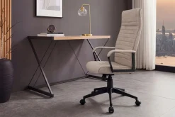 Riess-Ambiente Bürostühle > Höhenverstellbarer Bürostuhl LAZIO taupe Vogue Velours Samt drehbar mit Rollen