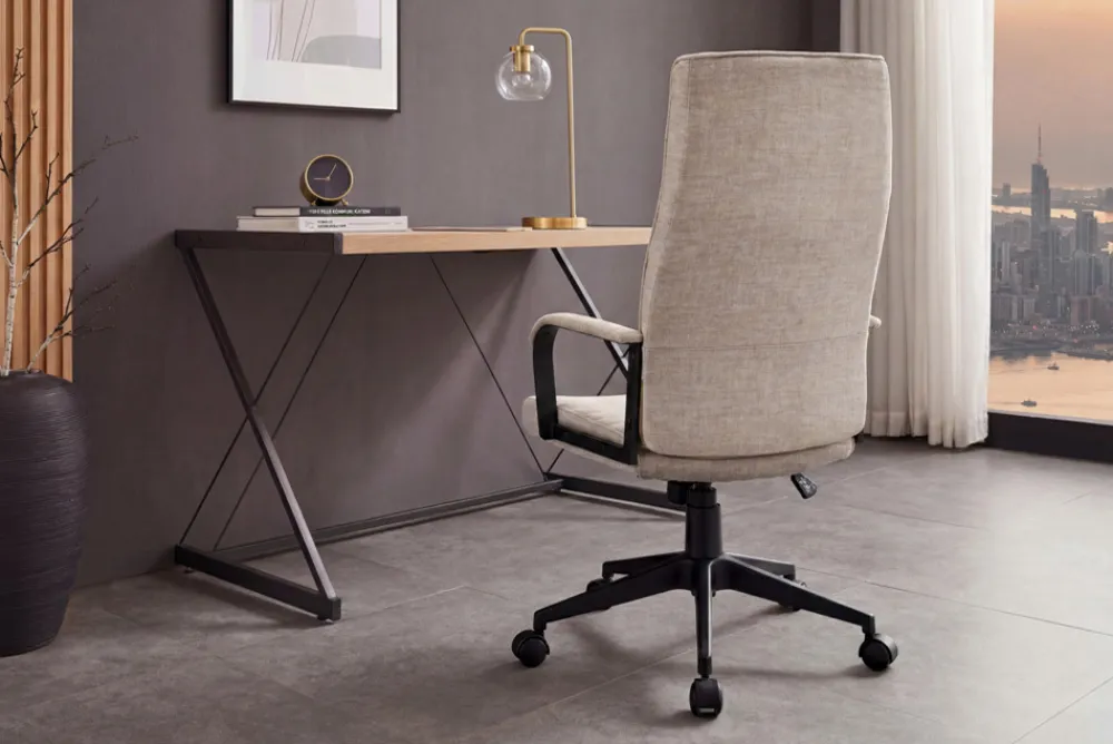 Riess-Ambiente Bürostühle > Höhenverstellbarer Bürostuhl LAZIO taupe Vogue Velours Samt drehbar mit Rollen