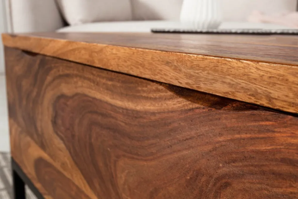 Riess-Ambiente Couchtische & Truhen|Mehr... > Höhenverstellbarer Couchtisch MAKASSAR FUNCTION 110cm braun Sheesham Massivholz stone finish
