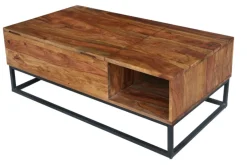 Riess-Ambiente Couchtische & Truhen|Mehr... > Höhenverstellbarer Couchtisch MAKASSAR FUNCTION 110cm braun Sheesham Massivholz stone finish