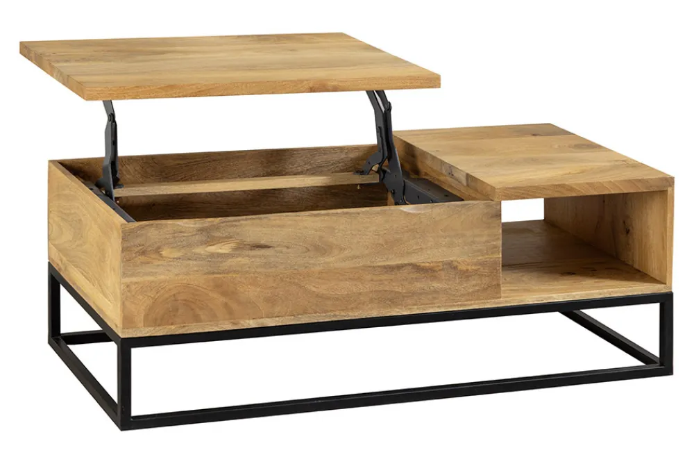 Riess-Ambiente Couchtische & Truhen|Mehr... > Höhenverstellbarer Couchtisch MAKASSAR FUNCTION 110cm natur cream finish Mangoholz massiv
