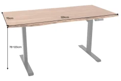 Riess-Ambiente Mehr...|Mehr... > Höhenverstellbarer Schreibtisch MAMMUT 120cm natur Akazie Massivholz Baumkante