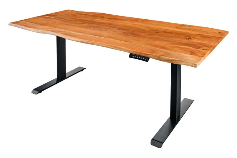 Riess-Ambiente Mehr...|Mehr... > Höhenverstellbarer Schreibtisch MAMMUT 180cm Akazie Massivholz Baumkante handmade