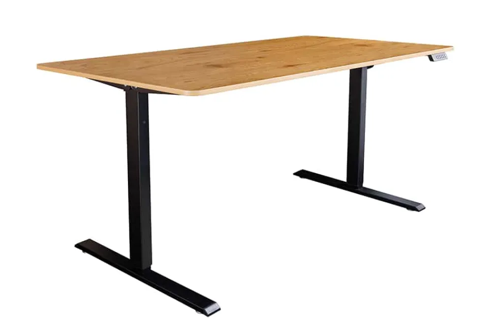 Riess-Ambiente Bürotische|Industrial Loft > Höhenverstellbarer Schreibtisch OAK DESK 140cm natur Eiche-Design schwarzes Metallgestell