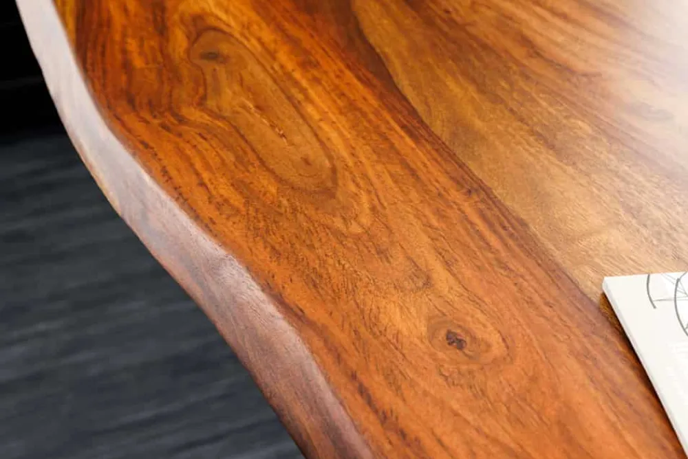 Riess-Ambiente Bürotische|Industrial Loft > Höhenverstellbarer Schreibtisch MAMMUT 160cm natur Sheesham Massivholz Baumkante