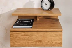 Riess-Ambiente Industrial Loft|Nachttische > Hängender Nachttisch FLOATING 35cm natur Wildeichen-Optik Regal mit Schublade