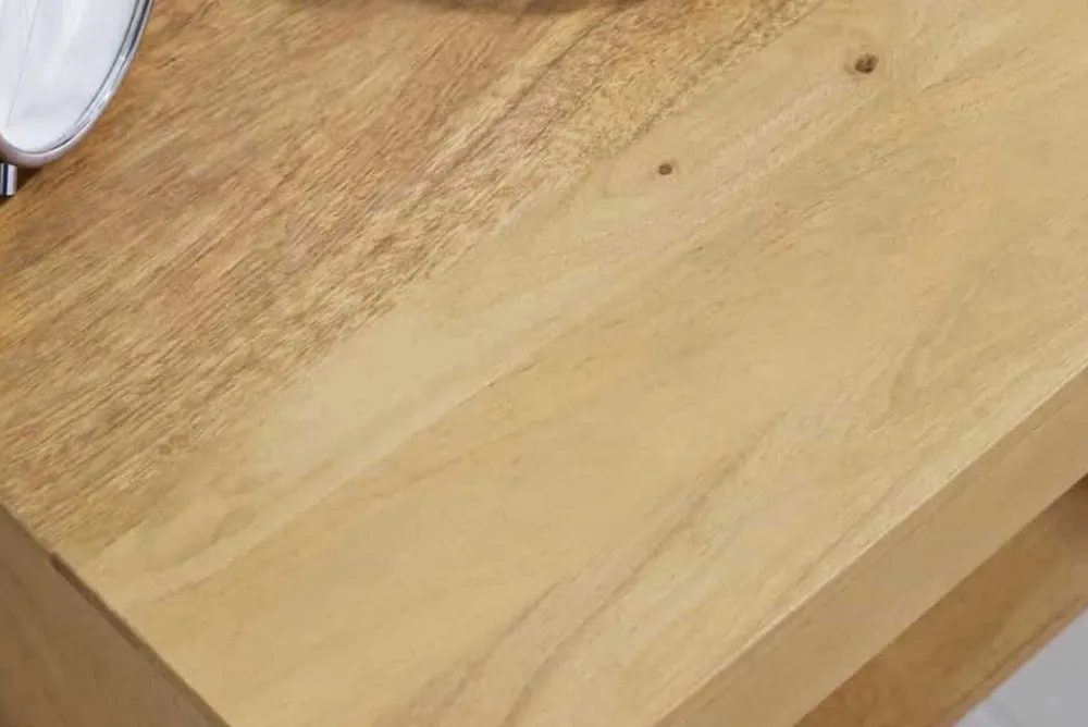 Riess-Ambiente Skandinavisch|Mehr... > Hängender Nachttisch PURE 50cm natur Mangoholz cream finish Wandregal Schublade