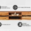 Riess-Ambiente Mehr...|Tv- & Lowboards > Hängendes TV-Lowboard AMAZONAS 160cm natur Akazie Massivholz Baumkante Metall schwarz