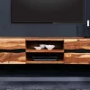 Riess-Ambiente Tv- & Lowboards|Industrial Loft > Hängendes TV-Lowboard AMAZONAS 160cm braun Sheesham Massivholz Baumkante Metall schwarz