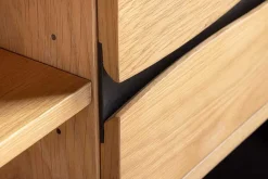 Riess-Ambiente Industrial Loft|Tv- & Lowboards > Hängendes TV-Lowboard LIVING EDGE 160cm natur schwarz Wildeiche geölt Baumkante