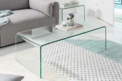 Riess-Ambiente Couchtische & Truhen > Hochwertiges 2er Set Glas Couchtisch FANTOME 100cm transparent