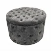 Riess-Ambiente Sitzhocker > Hocker MODERN BAROCK 60cm grau Bouclé mit Stauraum