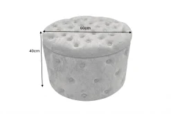 Riess-Ambiente Sitzhocker > Hocker MODERN BAROCK 60cm grau Bouclé mit Stauraum