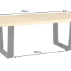 Riess-Ambiente Industrial Loft|Esstische > Imposanter Esstisch ZEUS 210cm natur Eiche schwarz mit U-Gestell Metall