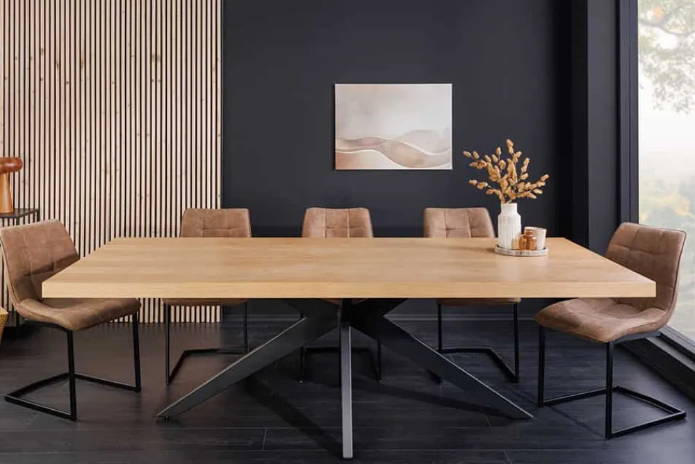 Riess-Ambiente Esstische > Imposanter Esstisch ZEUS 240cm natur Eichen-Design mit Sterngestell Metall