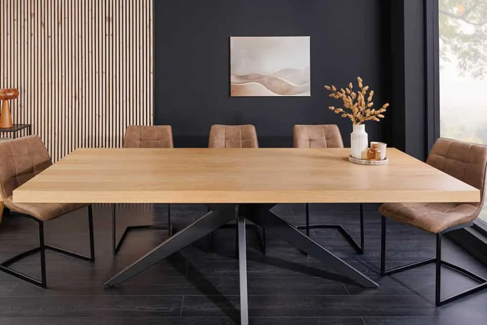 Riess-Ambiente Esstische > Imposanter Esstisch ZEUS 240cm natur Eichen-Design mit Sterngestell Metall