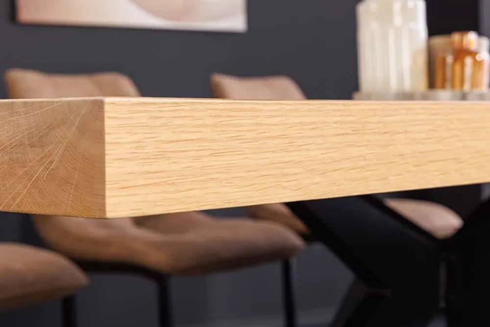Riess-Ambiente Esstische > Imposanter Esstisch ZEUS 240cm natur Eichen-Design mit Sterngestell Metall