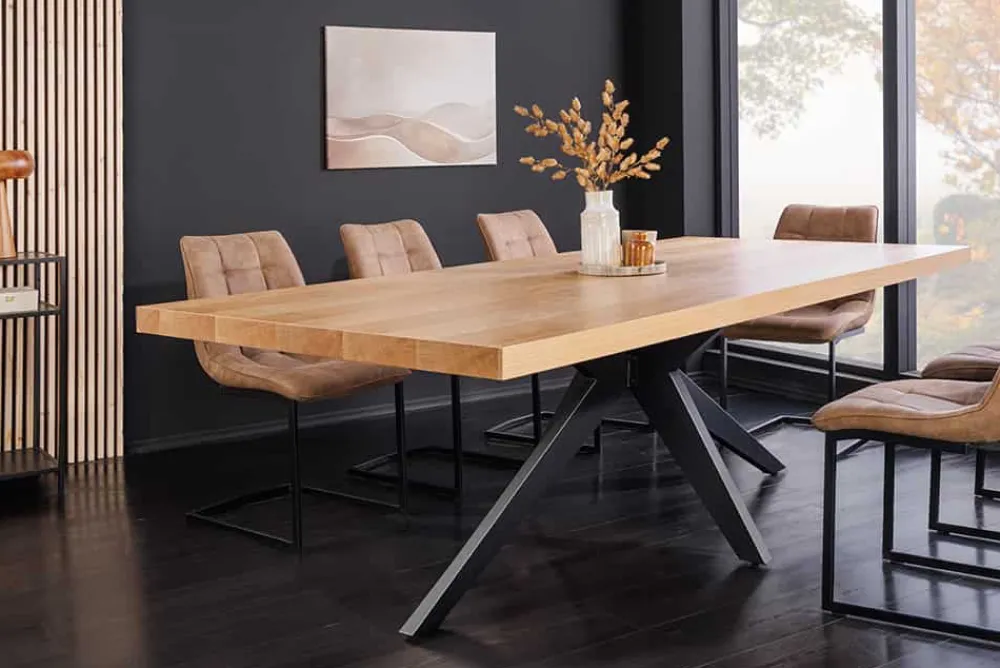 Riess-Ambiente Esstische > Imposanter Esstisch ZEUS 240cm natur Eichen-Design mit Sterngestell Metall