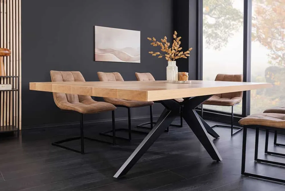 Riess-Ambiente Esstische > Imposanter Esstisch ZEUS 240cm natur Eichen-Design mit Sterngestell Metall