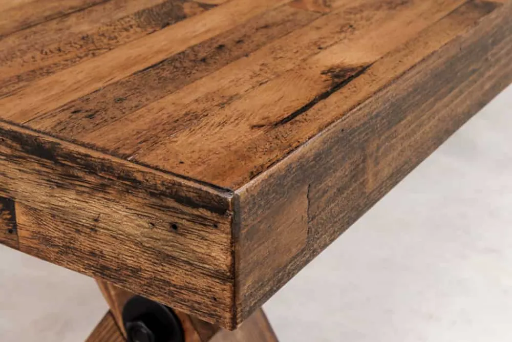 Riess-Ambiente Industrial Loft|Sitzbänke > Industrial Bank GOLIATH 180cm natur Pinienholz X-Gestell schwarz Metall