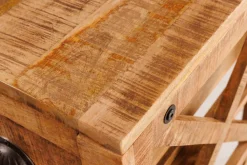 Riess-Ambiente Industrial Loft|Weinregale > Industrial Barschrank BODEGA 86cm Mangoholz Servierwagen mit Weinregal