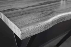 Riess-Ambiente Industrial Loft|Bartische > Industrial Bartisch WILD 120cm grau Wildeichen-Design schwarz Metall X-Gestell