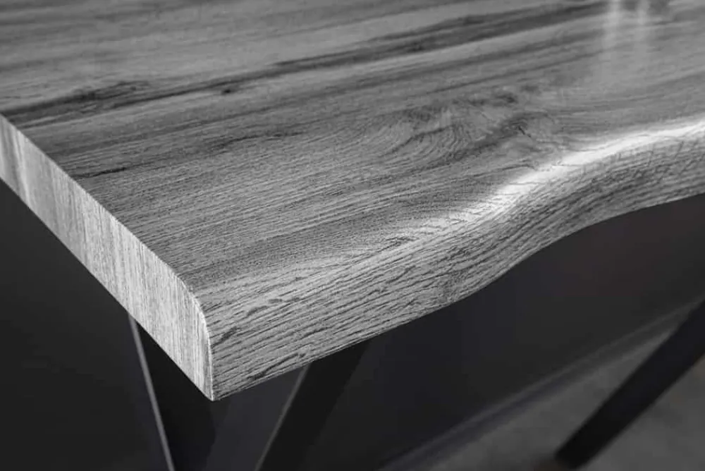 Riess-Ambiente Industrial Loft|Bartische > Industrial Bartisch WILD 120cm grau Wildeichen-Design schwarz Metall X-Gestell