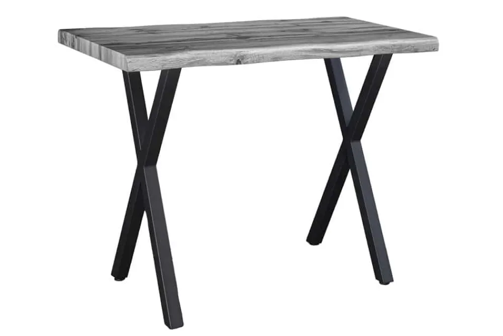 Riess-Ambiente Industrial Loft|Bartische > Industrial Bartisch WILD 120cm grau Wildeichen-Design schwarz Metall X-Gestell