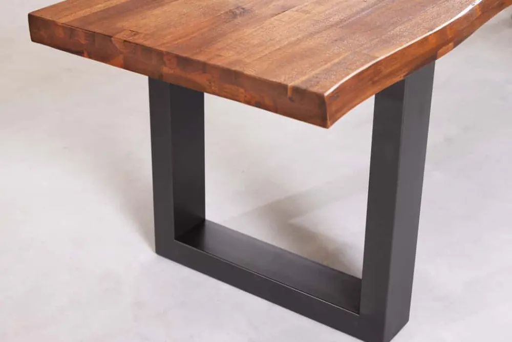 Riess-Ambiente Industrial Loft|Sitzbänke > Industrial Baumstamm Sitzbank GENESIS 200cm Akazie Massivholz Kufengestell Rückenlehne Live Edge