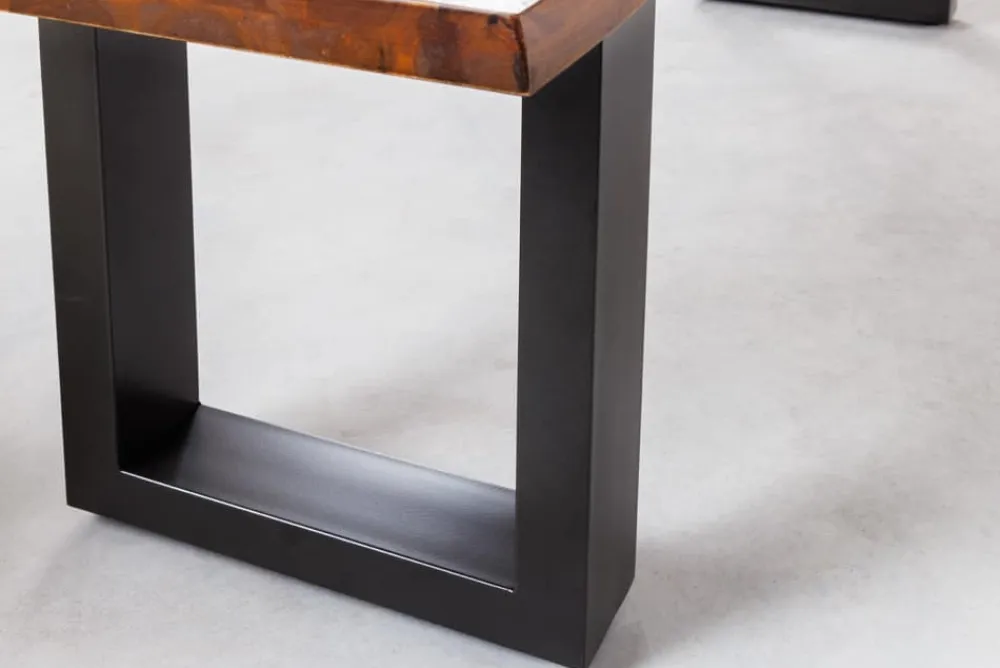 Riess-Ambiente Industrial Loft|Sitzbänke > Industrial Baumstamm Sitzbank GENESIS 180cm Akazie Massivholz Metallgestell Live Edge
