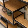 Riess-Ambiente Industrial Loft|Standregale > Industrial Bücherregal SLIM LINE 114cm Wildeiche schwarz fünf Regalböden