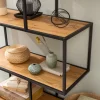 Riess-Ambiente Industrial Loft|Standregale > Industrial Bücherregal SLIM LINE 185x114cm Wildeiche schwarz sechs Regalböden