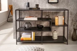 Riess-Ambiente Industrial Loft|Standregale > Industrial Bücherregal SLIM LINE 114cm Esche schwarz fünf Regalböden