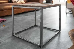 Riess-Ambiente Mehr...|Massivholztische > Industrial Beistelltisch BARRACUDA 40cm recyceltes Massivholz mit geflexten Beinen