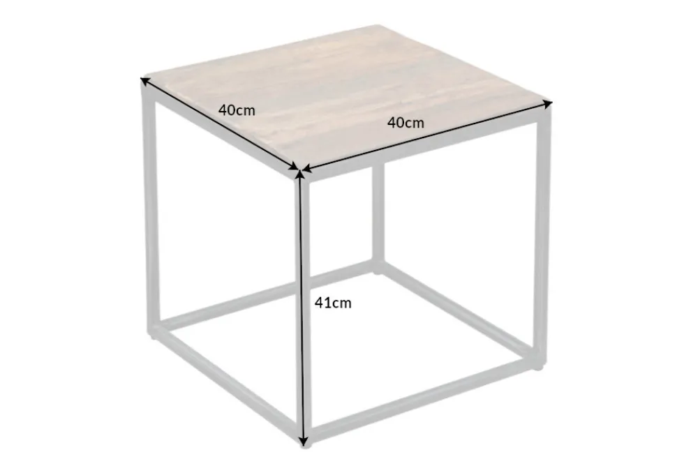 Riess-Ambiente Mehr...|Massivholztische > Industrial Beistelltisch BARRACUDA 40cm recyceltes Massivholz mit geflexten Beinen