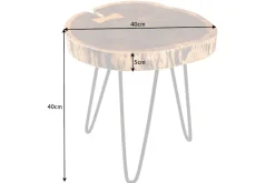 Riess-Ambiente Mehr...|Massivholztische > Industrial Beistelltisch GOA 40cm natur Akazie Massivholz Baumstamm rund Hairpin Legs