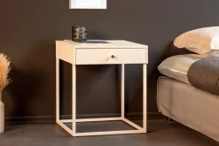 Riess-Ambiente Beistelltische|Industrial Loft > Industrial Beistelltisch SLIM LINE 50cm weiß Metall mit Schublade Nachttisch