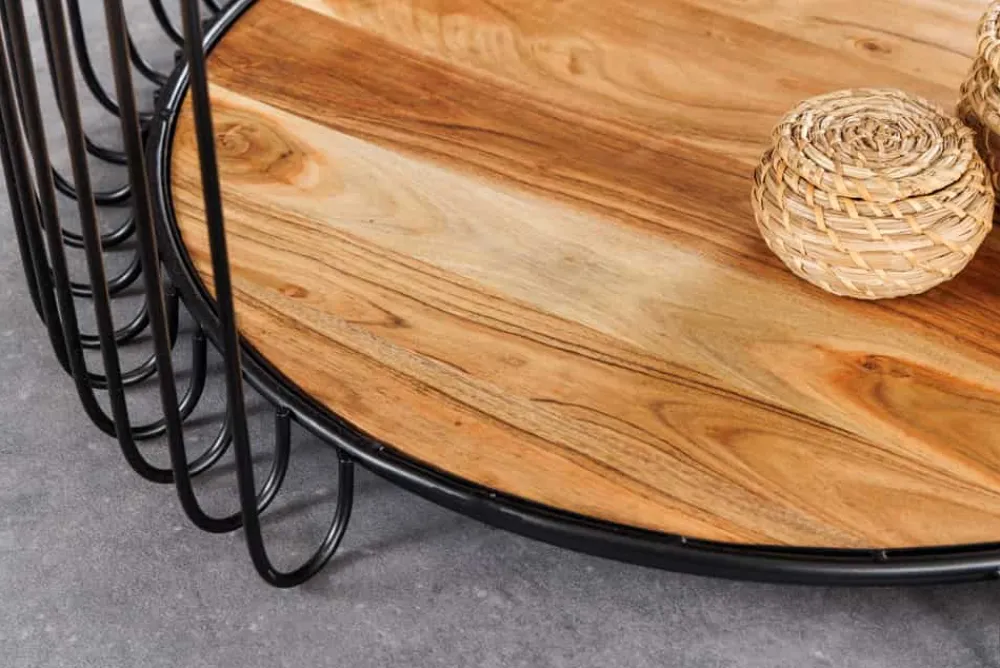 Riess-Ambiente Industrial Loft|Couchtische & Truhen > Industrial Couchtisch TRUE ELEMENTS 70cm natur Akazie Massivholz