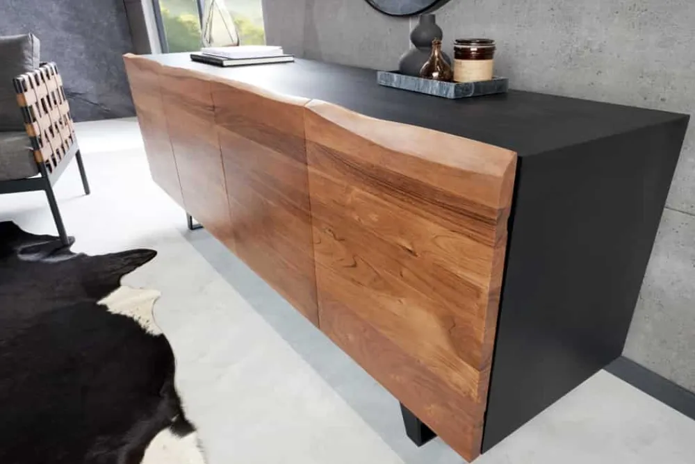 Riess-Ambiente Mehr...|Massivholzschränke > Industrial Design Sideboard ORGANIC ARTWORK 180cm Akazie Massivholz Eisengestell