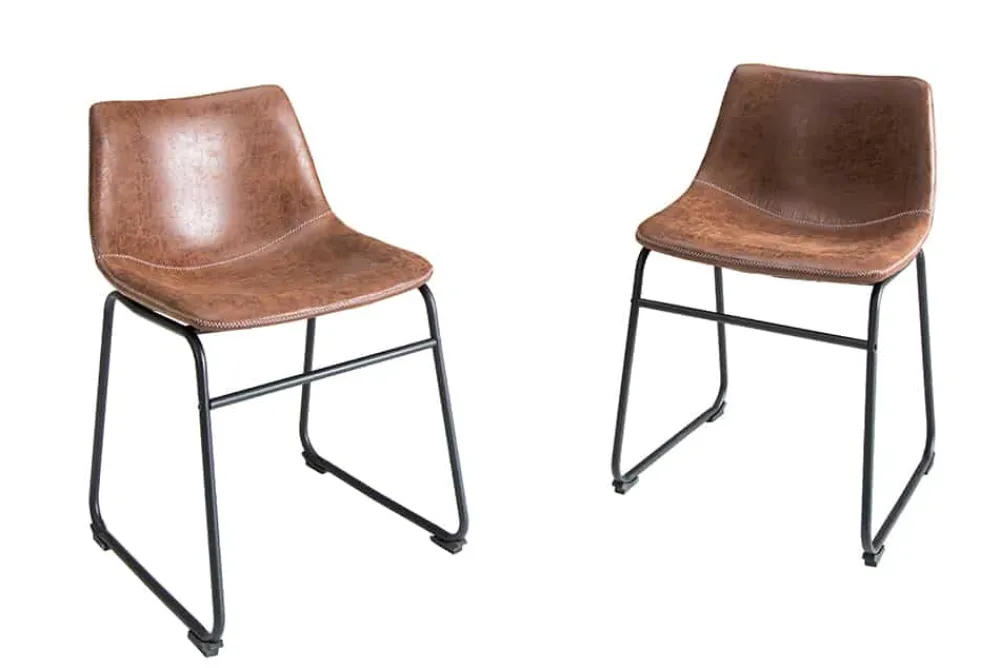 Riess-Ambiente Retro Möbel|Industrial Loft > Industrial Design Stuhl DJANGO vintage braun mit Eisengestell