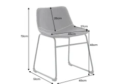 Riess-Ambiente Retro Möbel|Industrial Loft > Industrial Design Stuhl DJANGO grau Cord mit Metallgestell