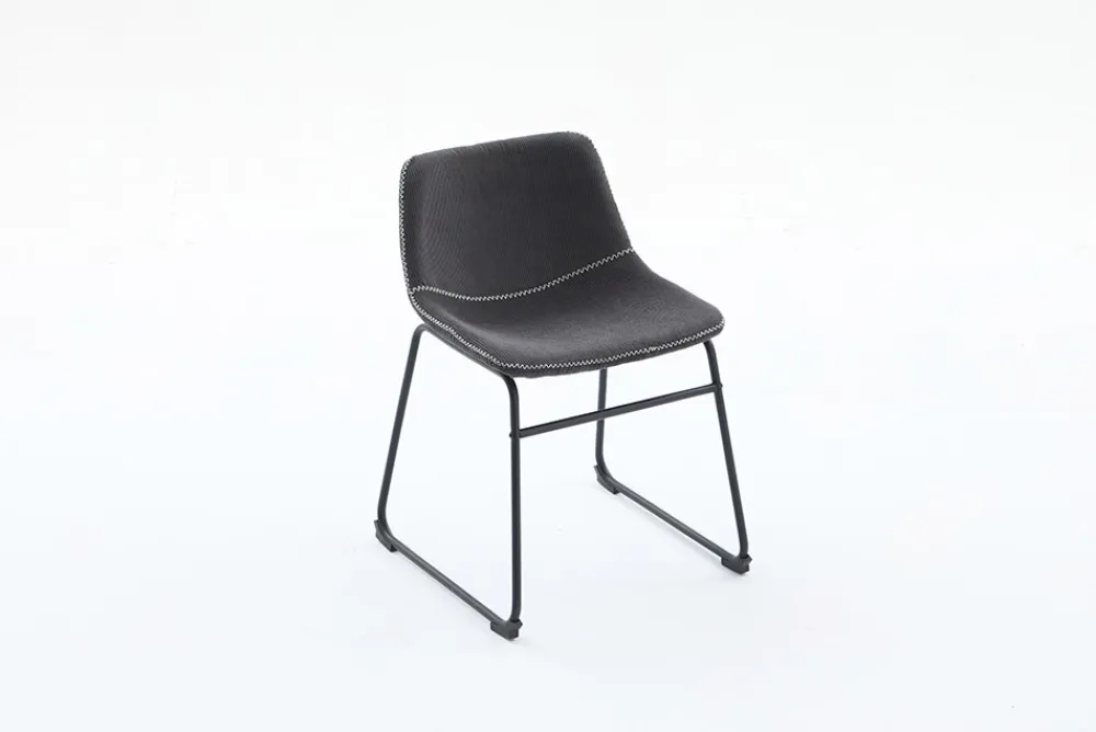 Riess-Ambiente Retro Möbel|Industrial Loft > Industrial Design Stuhl DJANGO grau Cord mit Metallgestell