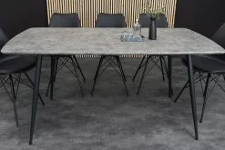 Riess-Ambiente Industrial Loft|Esstische > Industrial Esstisch APARTMENT 120cm grau Beton-Design schwarzes Metallgestell