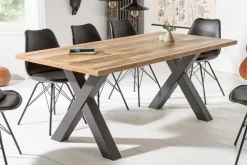 Riess-Ambiente Industrial Loft|Esstische > Industrial Esstisch MONTREAL 180cm natur schwarz Eichenholz-Design X-Gestell