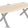 Riess-Ambiente Industrial Loft|Esstische > Industrial Esstisch WILD 160cm braun Wildeiche-Design Baumkante schwarz X-Gestell
