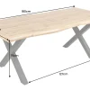 Riess-Ambiente Industrial Loft|Esstische > Industrial Esstisch WILD 180cm braun Wildeiche-Design Baumkante schwarz X-Gestell