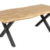 Riess-Ambiente Industrial Loft|Esstische > Industrial Esstisch WILD 200cm braun Wildeiche-Design Baumkante schwarz X-Gestell