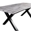 Riess-Ambiente Industrial Loft|Esstische > Industrial Esstisch WILD 160cm grau gekälkt Wildeiche-Design Baumkante schwarz X-Gestell