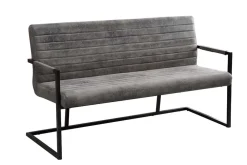 Riess-Ambiente Industrial Loft|Sitzbänke > Industrial Freischwinger Bank LOFT 160cm vintage grau mit Armlehne